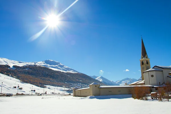 Kostel v livigno — Stock fotografie