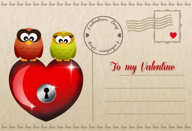 Sevgililer kartpostal