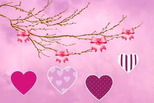 Hearts banner — Stock Photo, Image