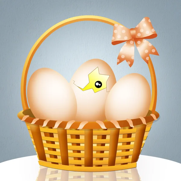 Chick in the egg — Stock Photo, Image