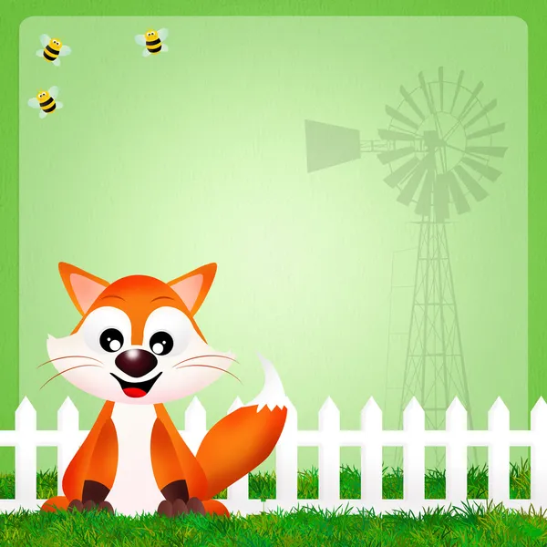 Red fox cartoon — Stock Photo, Image