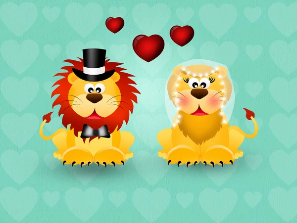 Couple de lions — Photo