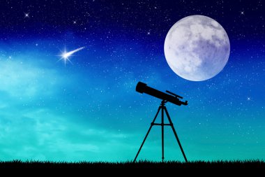 Telescope silhouette clipart