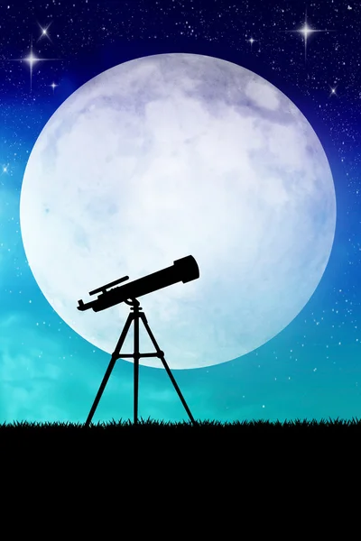 Telescope silhouette — Stock Photo, Image