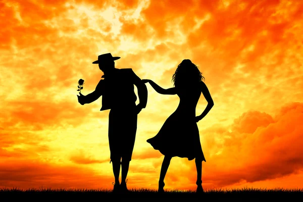 Couple dancing flamenco — Stock Photo, Image