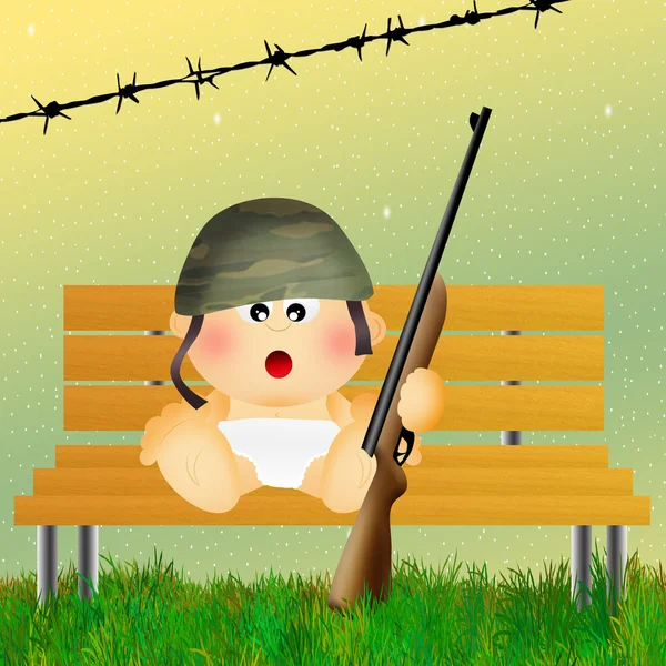 Baby soldat — Stockfoto