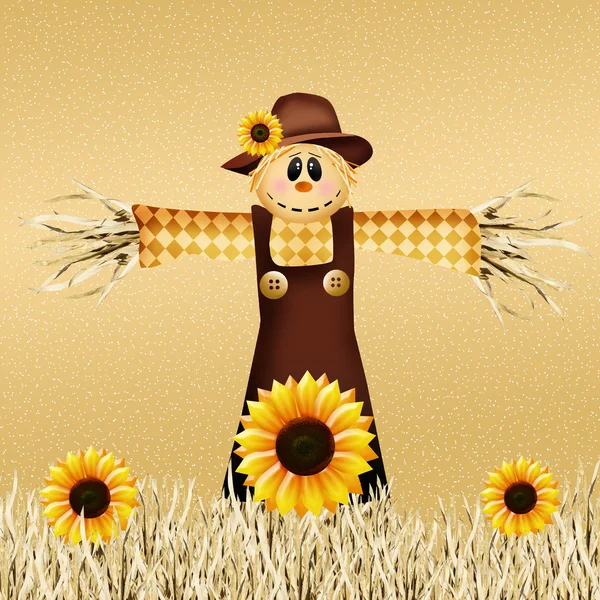 Scarecrow in autumn — Stock Photo, Image