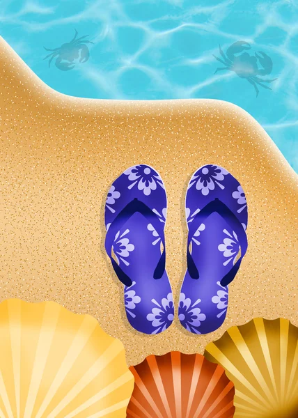 Flips-flops in summer — Stock Photo, Image