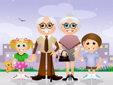 Torunları olan büyükanne ve büyükbaba