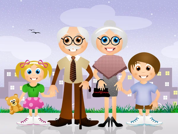 Torunları olan büyükanne ve büyükbaba