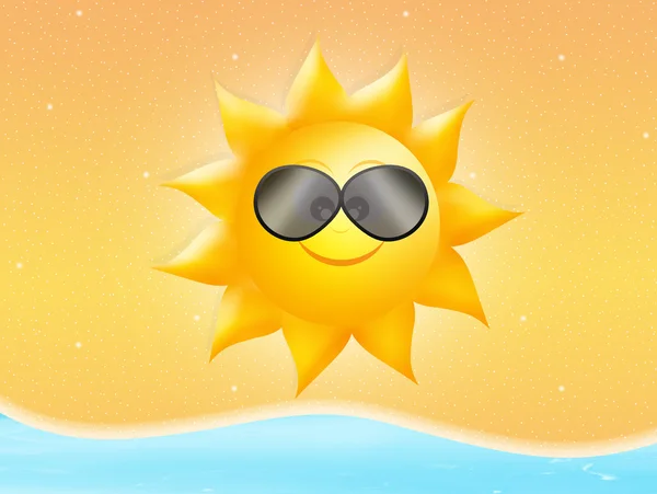 Sun with sunglasses — Stock Photo, Image