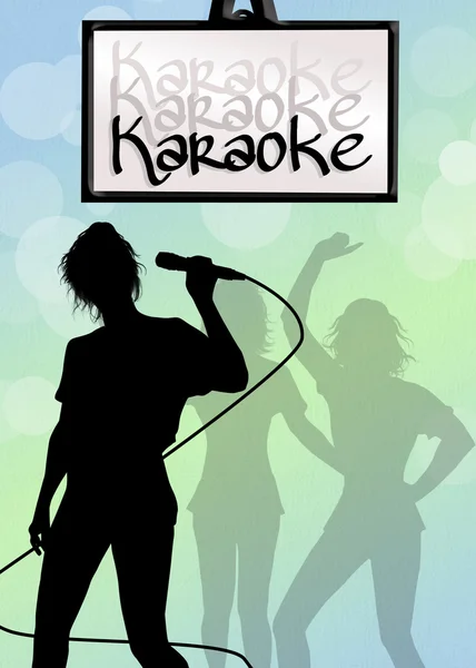 Cantante karaoke — Foto Stock