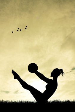 gün batımında Pilates