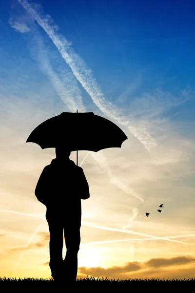 Man with umbrella — Stock Photo, Image