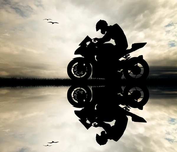 Homme motocycliste — Photo