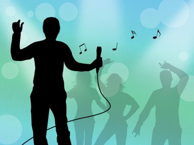konserinde şarkıcı