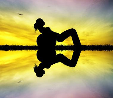 gün batımında Pilates