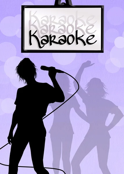Karaoke-Sängerin — Stockfoto