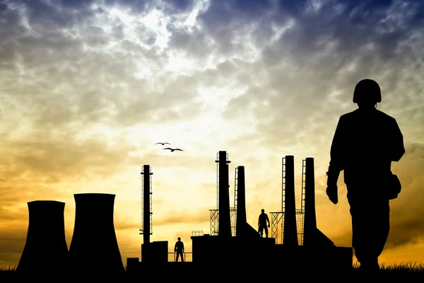 Factory silhouette — Stock Photo, Image