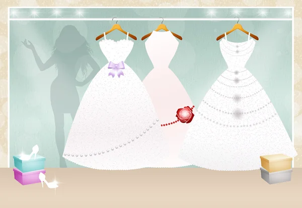 Geschäft für Hochzeitskleidung — Stockfoto