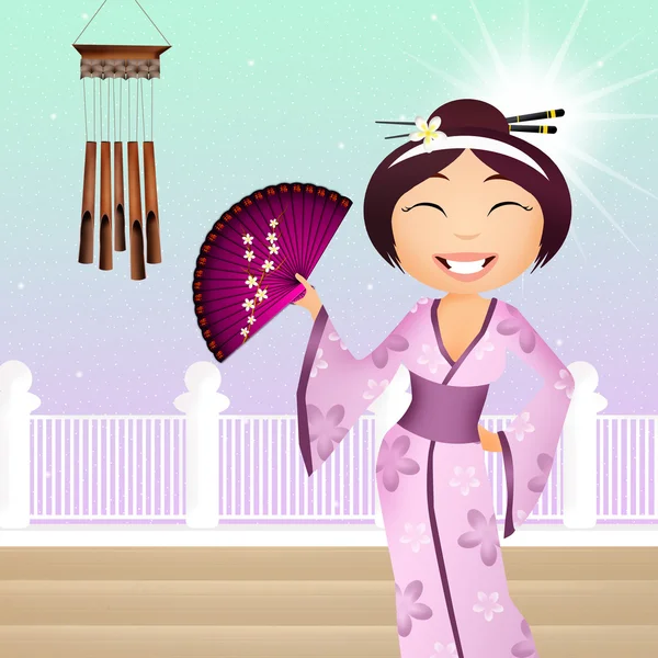 Geisha cartoon — Stockfoto
