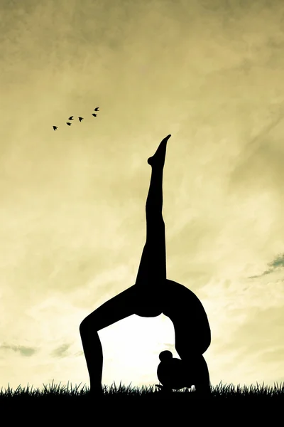 Nő csinál jóga — Stock Fotó