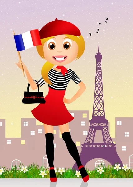 Girl in Paris — Stock Photo, Image