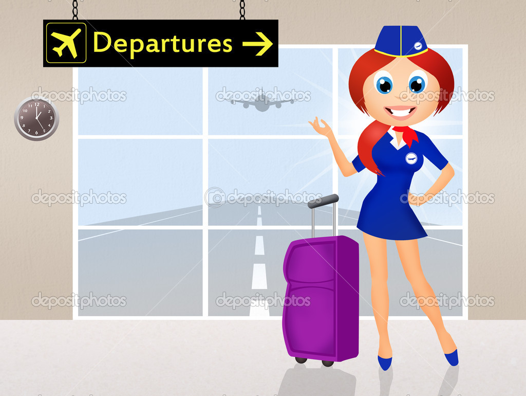 Stewardess in airport