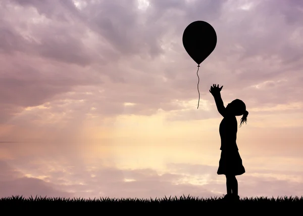 Niña con globo —  Fotos de Stock