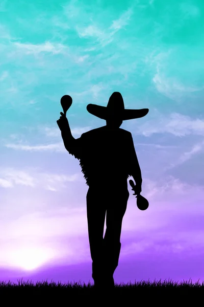 Silhouette mariachi — Photo