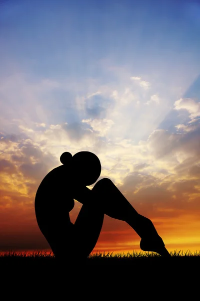 Yoga at sunset — Stock Photo, Image