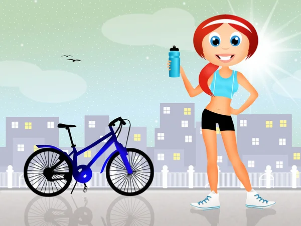 Ragazza in bicicletta — Foto Stock