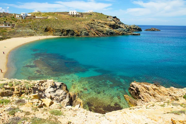 Vista da praia de Mykonos — Fotografia de Stock