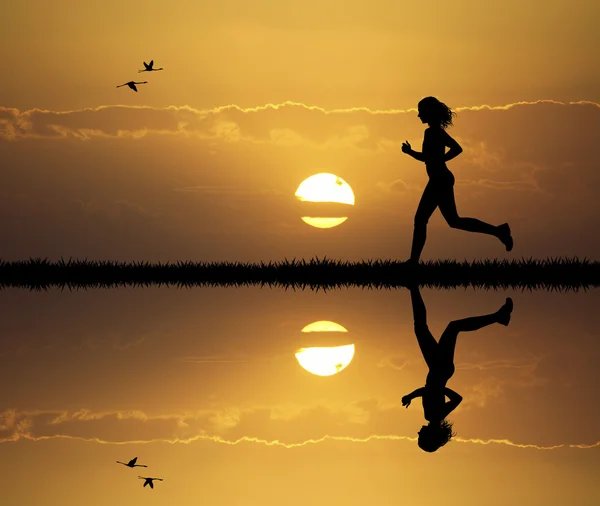 Girl running — Stock Photo, Image