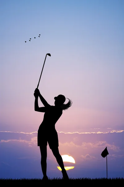 Golf bij zonsondergang — Stockfoto