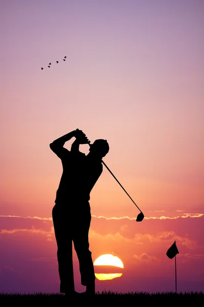 Golf au coucher du soleil — Photo