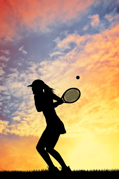 Ragazze che giocano a tennis — Foto Stock