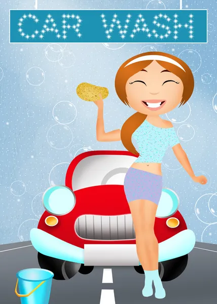 Sexy car wash — Stock Photo, Image