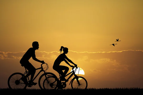 자전거를 탄 부부 — 스톡 사진