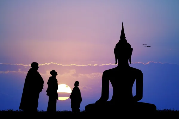 Buddhisten beten zu Buddha — Stockfoto