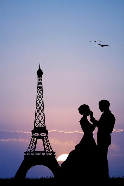 Paris 'te düğün — Stok fotoğraf