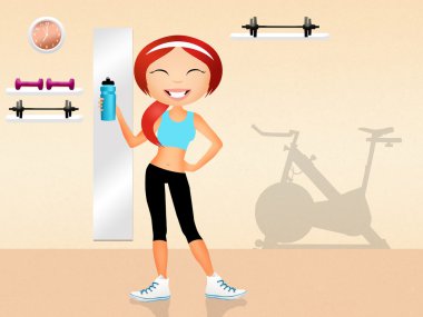 Spor salonunda dönüyor.
