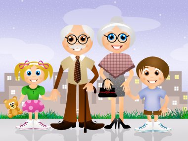 Torunları olan büyükanne ve büyükbaba