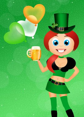 Kız kutlamak St patrick's day