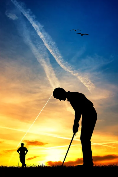 Golf oynayan adam. — Stok fotoğraf