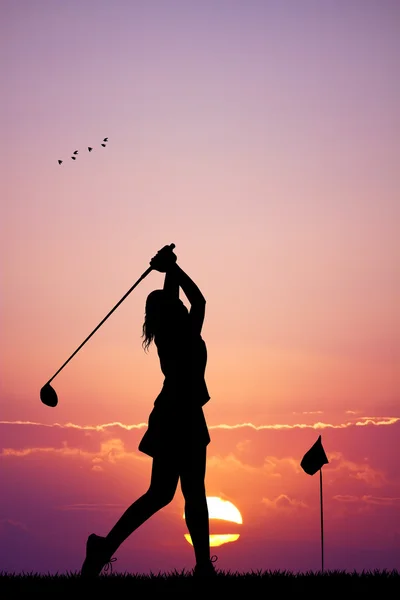 Golf at sunset