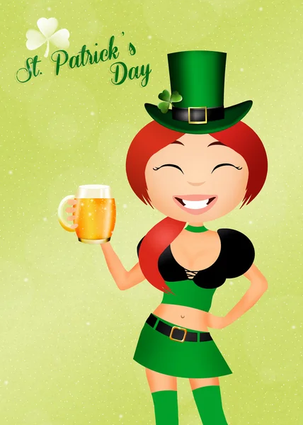 Meisje vieren st. patrick's day — Stockfoto