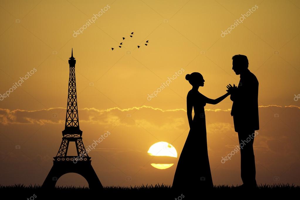 Romantic couple in Paris Stock Photo by ©adrenalina 47131419