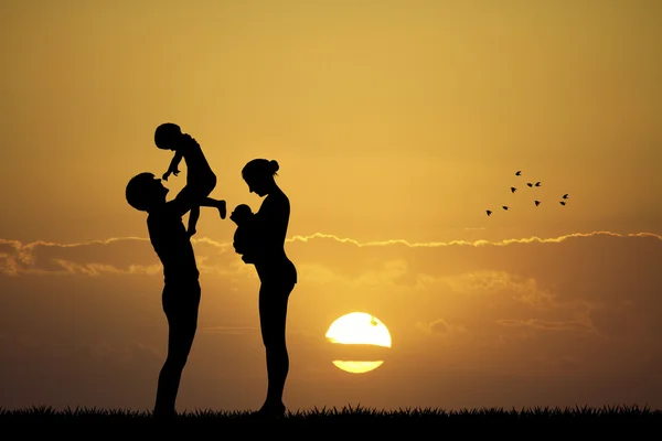 Familia con bebés — Foto de Stock