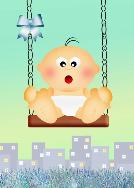 Child on swing — Stock Photo, Image